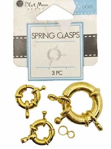 Blue Moon Spring Clasps Bright Gold Tone Qty:3 - Picture 1 of 3