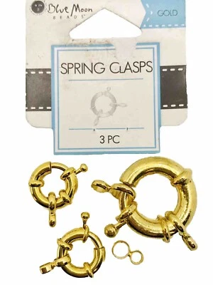 Blue Moon Spring Clasps Bright Gold Tone Qty:3 - Image 1 of 3