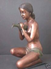 Bronze Fountain "Nude Maiden With Urn" Garden Art (Adjustable Pump Included)