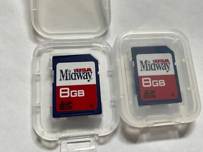 Lote de 2 tarjetas de memoria SDhc Midway nuevas de 8 GB para CÁMARAS SDHC Nikon Canon Foto 1 de 2