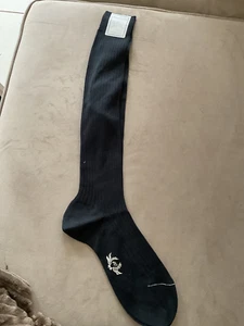 Tanino Crisci Sock Ribbed Black Knee Length Socks Size 5-7 - Picture 1 of 3