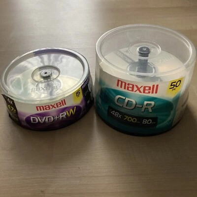 Maxell 4x DVD+RW Media - 4.7GB - 2 HRS - 9 Discs CD-R 48x 700MB 80 Min - 36 Disc - Image 1 of 2