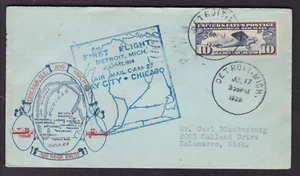 FIRST FLIGHT 1928, C.A.M.-27, DETROIT, MICH.-BAY CITY & CHICAGO - Picture 1 of 1