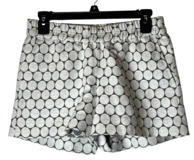 Pantalones Cortos J Crew Mujer 0 Gris Marfil Lunares Pull On Cintura Elástica Preppy Vacaciones Foto 1 de 4