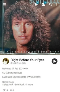 Scott Free ~ Right Before Your Eyes Hi-Tech AOR CD 2024 Melodic Rock Survivor - Picture 1 of 1