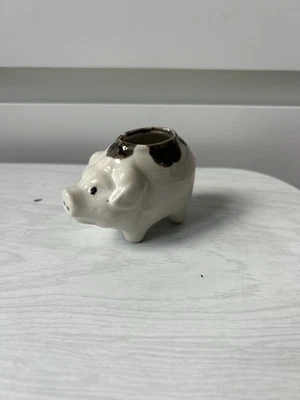 Porte cure dent Cochon figurine céramique ancien vintage - Photo 1/4