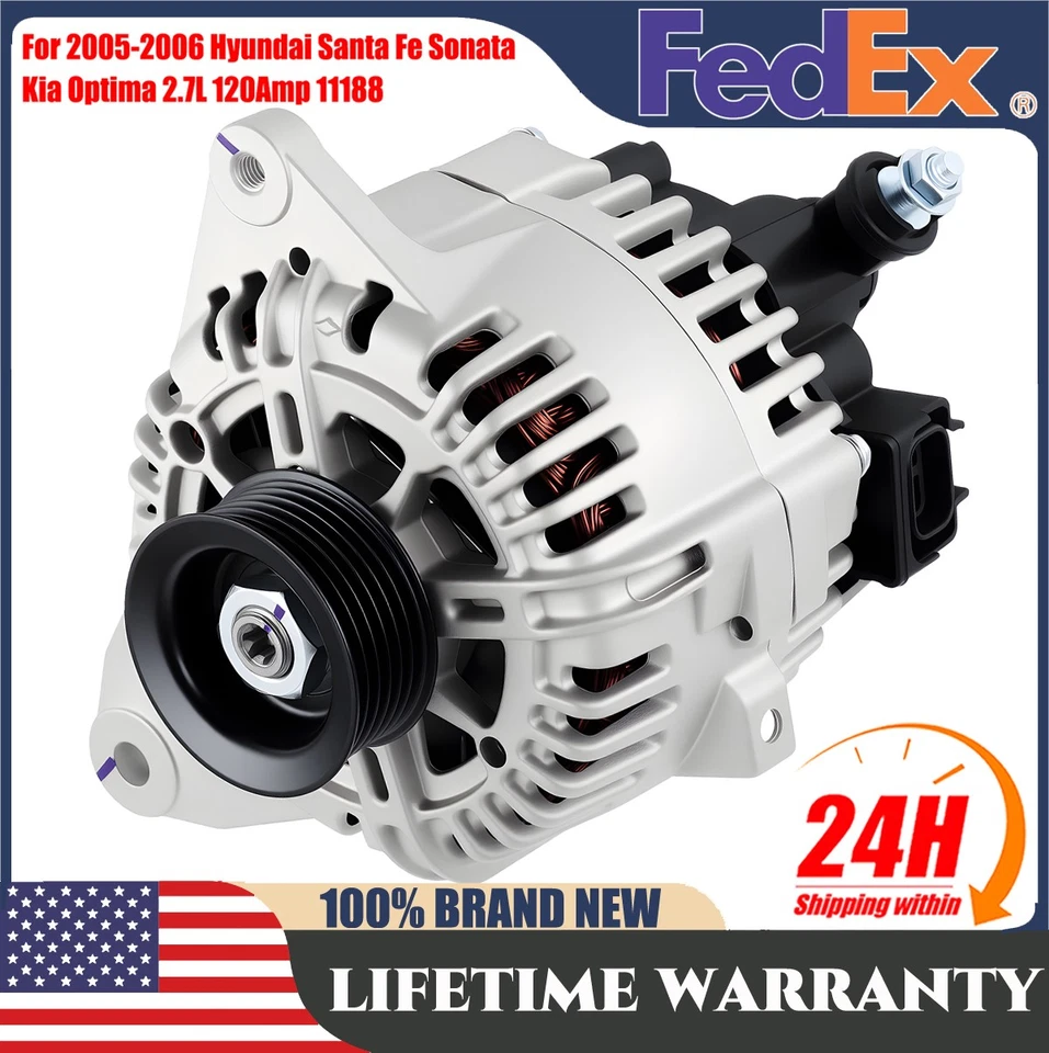 New Alternator for 2005-2007 KIA Sportage Optima Hyundai Santa Tucson V6 2.7L Foto 1 de 4