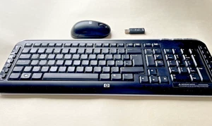 Hewlett Packard Wireless Keyboard & Mouse with USB receiver (Black, Hardly Used) - Picture 1 of 7