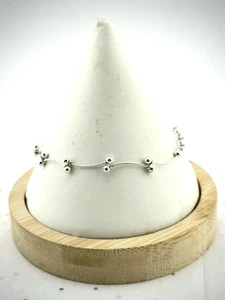 sterling silver 925 Ball and Bar Link Bracelet Size 7 Item AB-6 - Picture 1 of 7