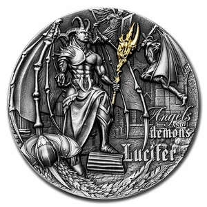 2021 Niue 2 oz Silver Antique Angels & Demons: Lucifer - Picture 1 of 6