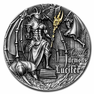 2021 Niue 2 oz Silver Antique Angels & Demons: Lucifer - Image 1 of 4