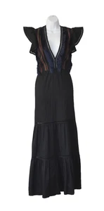 C5 NWT SACHIN & BABI Black Cotton Natasha Evening Gown Dress Size 14 - Picture 1 of 8