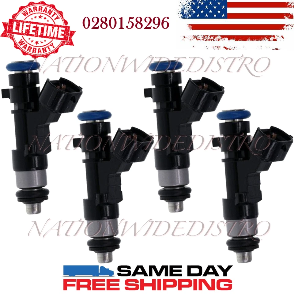 4x Inyectores de combustible Bosch OEM para Nissan Sentra 2013-2019 1,8 L L4 0280158296 Foto 1 de 4