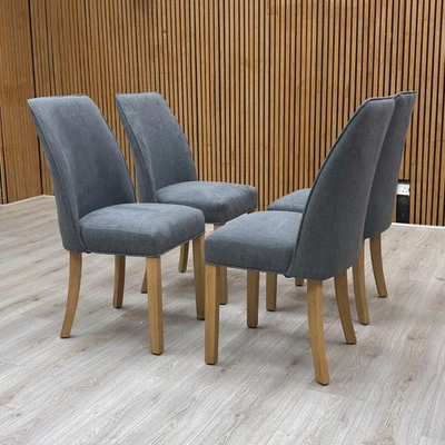 Furniture Village ‘Hamilton’ Charcoal Grey Fabric Dining Chair X 4 BRAND NEW - Image 1 of 4