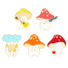 5 Cute Mushroom Enamel Pins for Backpacks, Clothes, Hats (Random Style)