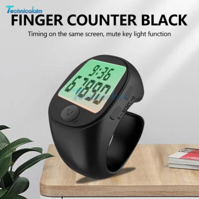 Digital Finger Ring Tally Counter Hand Held Knitting Row Counter w/ Time Display - Bild 1 von 4