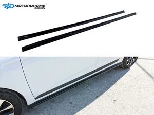SIDE SKIRTS EXTENSIONS FOR RENAULT CLIO MK5 (2020-) ABS GLOSS BLACK - Picture 1 of 4
