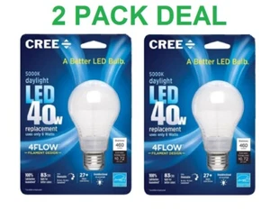 2 Pack CREE Day Light 5000K LED 40W Bulb Dimmable 22 Year life Use 6W NEW SEALED - Picture 1 of 3