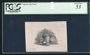 1800’s OBSOLETE CURRENCY NOTE VIGNETTE DIE PROOF PCGS ABOUT UNCIRCULATED-53 - Picture 1 of 2