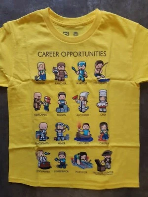 Camiseta Oficial JINX Minecraft Oportunidades de Carrera Talla Niños Pequeña NUEVA Foto 1 de 3