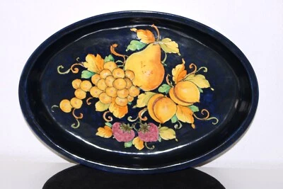 Cazuela de cerámica italiana Bellocci Orvieto FRUTA azul real - 15 pulgadas Foto 1 de 4