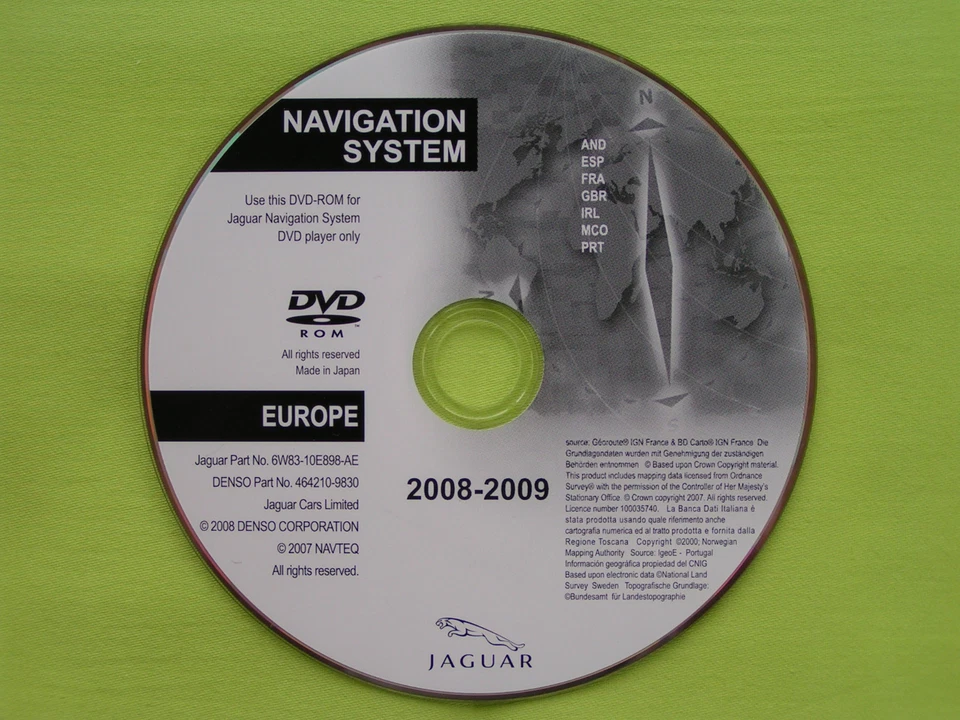 DVD NAVIGATION JAGUAR FRANKREICH SPANIEN 2009 XF X250 XK MY TYPE X150 DENSO MMM2 - Bild 1 von 1