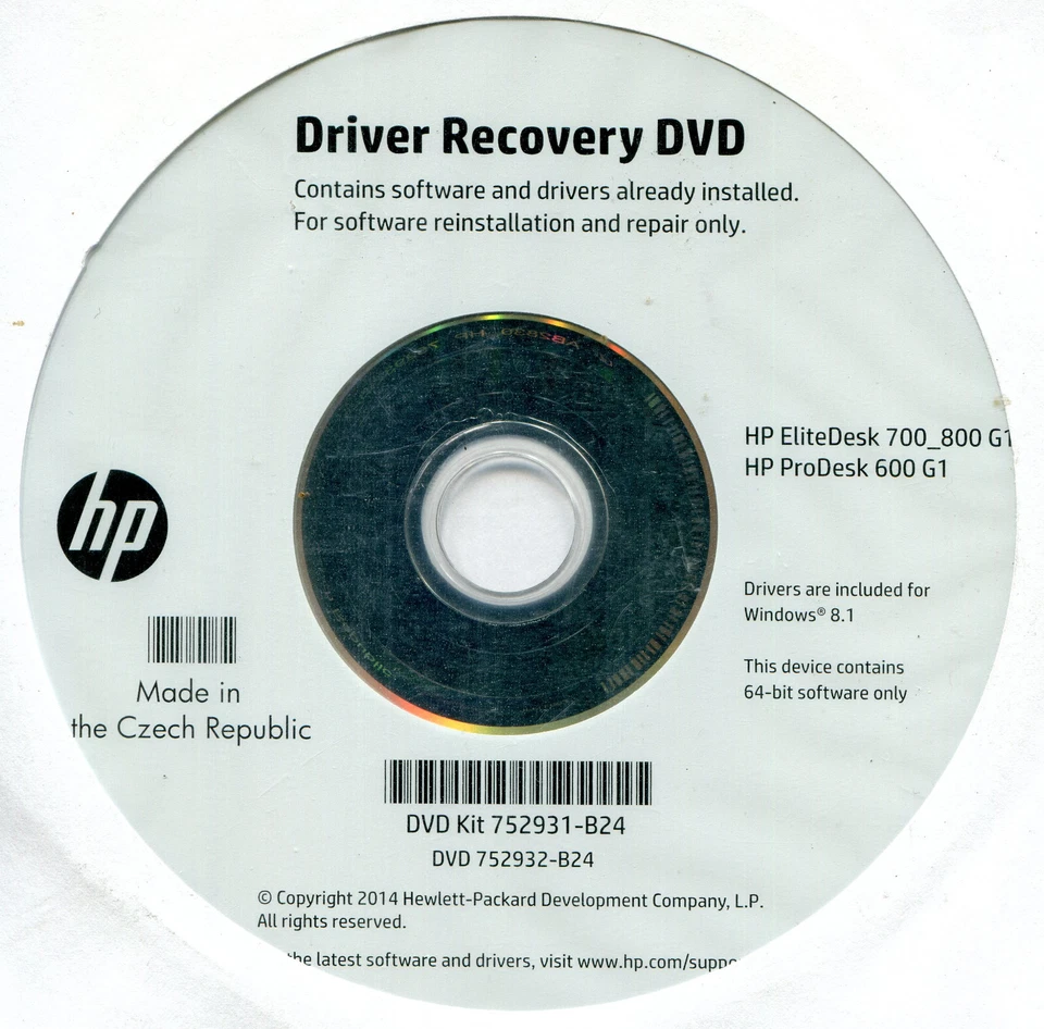 Driver Recovery Windows 8.1 Original 64 bit HP EliteDesk 700_800 ProDesk 600 G1 - Photo 1/1