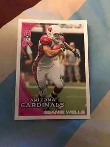 2010 Arizona Cardinals Beanie Wells #60 RARE TOPPS BREAST CANCER AWARENESS - Picture 1 of 3