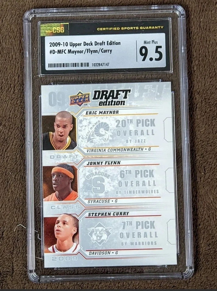 2009-10 UPPER DECK DRAFT EDITION ROOKIE CSG 9.5 MAYNOR FLYNN STEPHEN CURRY - Image 1 of 1