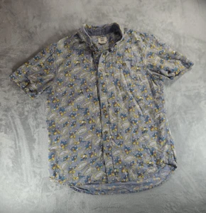 Vans Disney Camicia Uomo Blu Medio Paperino Cussing Giuramento Casual Bottoni - Foto 1 di 11