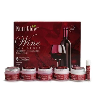 NutriGlow Wine Facial Kit For Women, 5 STeps For Glowing Skin, 250g+10ml - Picture 1 of 6