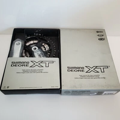 Volante delantero vintage Shimano Deore XT FC-M752 180 plateado Mega 9 Japón difícil de encontrar Foto 1 de 4