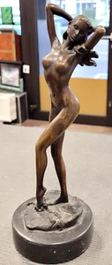 Bronzefigur Skulptur Weiblicher Akt Erotik im Art Deco Stil - Bild 1 von 5