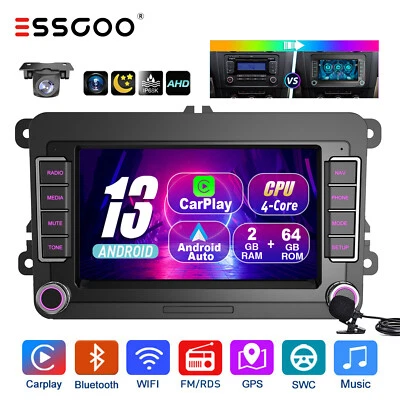 7" Autoradio Carplay Android 13 64G GPS Kam Für VW GOLF 5 6 Passat Touran Sharan - Bild 1 von 4