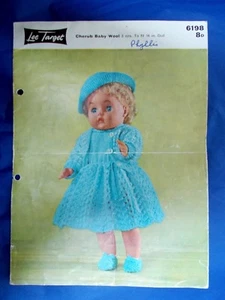 Vintage Lee target dolls clothes knitting pattern for 16" baby doll - Picture 1 of 1