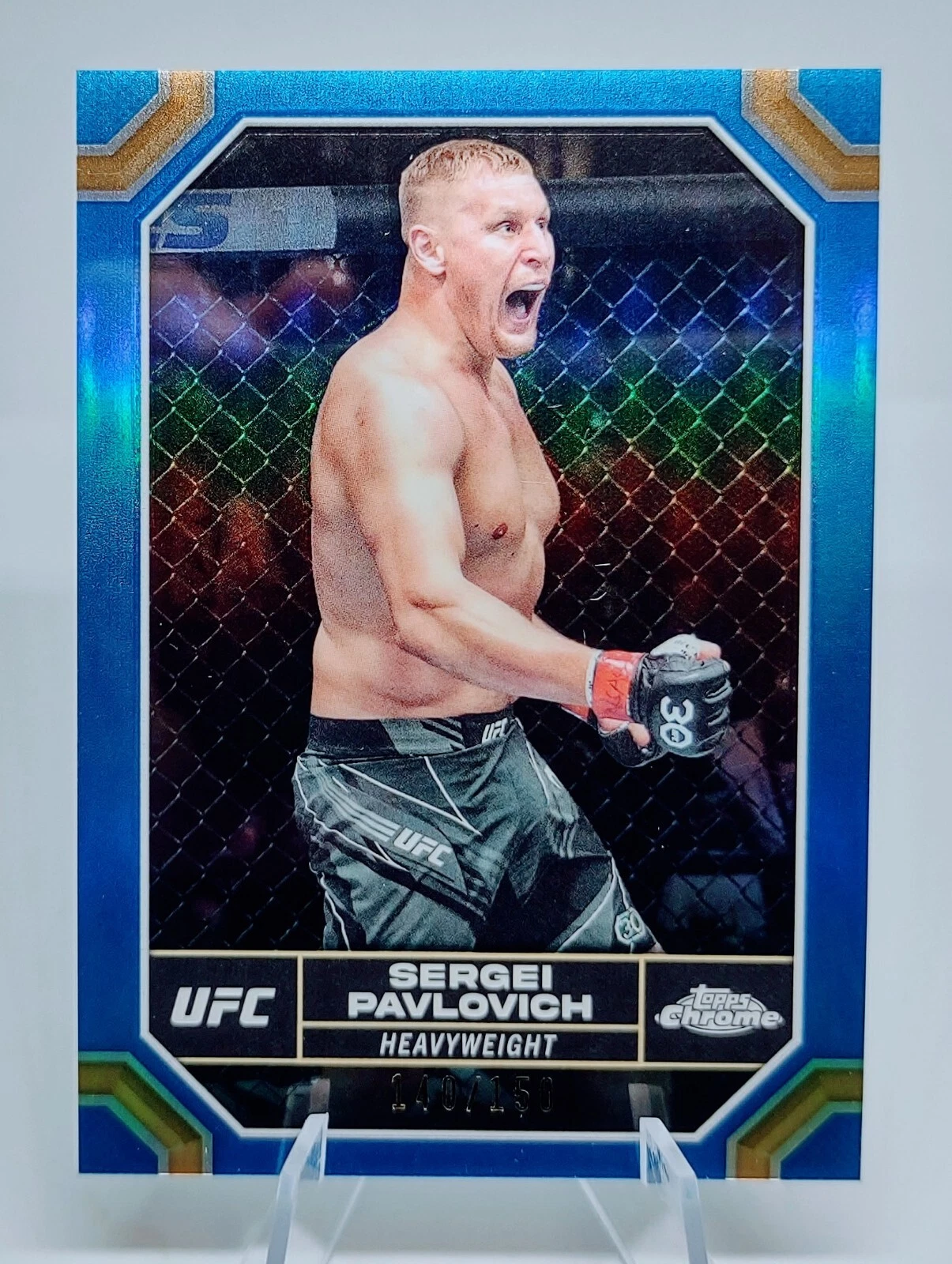 Sergei Pavlovich - 2024 Topps Chrome UFC  Blue Refractor #175 SP #140/150
