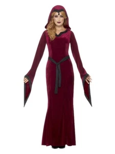 Medieval Vampiress Costume UK 12-14 Halloween Fancy Dress Women Outfit Hooded - Picture 1 of 24