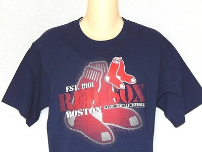 Camiseta Boston Red Sox Masculina Tamanho Grande Azul MLB Beisebol NOVO Logotipo Manga Curta - Imagem 1 de 4