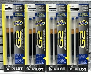 Pilot G2 Gel Ink Refills 2-Pack Blue Extra-Fine- Pack of 4 - NEW - Made in Japan - Picture 1 of 2