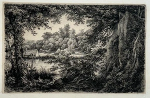 Chaumiere Paysage GRAVURE Eau Forte EUGENE BLERY XIX° - Picture 1 of 3