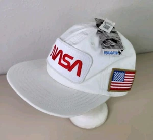 NWT Buzz Aldrin Official NASA White Snapback Trucker Hat Cap Embroidered Patches - Picture 1 of 24