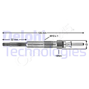 Glow Plug DELPHI Fits BMW LAND ROVER MG X5 Freelander Mg Zt Zt- T NCC100120 - Picture 1 of 1