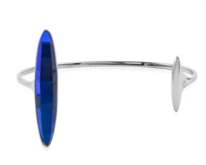 Authentic Calvin Klein Cuff Bangle Bracelet with Genuine Swarovski Blue Crystal - Picture 1 of 4