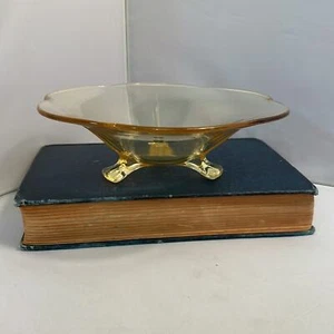 Fostoria Topaz Yellow Depression Glass Footed Bowl # 2394 - Picture 1 of 7