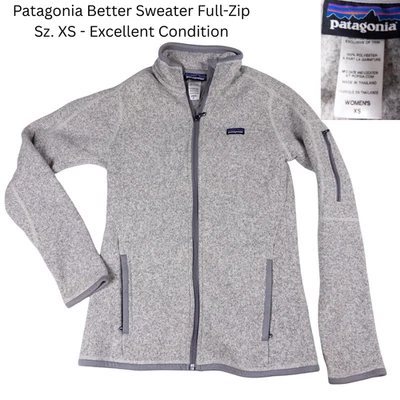 Chaqueta Suéter Patagonia Better Para Mujer XS Gris Forrada de Vellón Cremallera Completa Foto 1 de 3