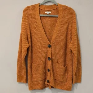 American Eagle Orange Cardigan Sweater V-Neck size XS Oversized - Picture 1 of 8