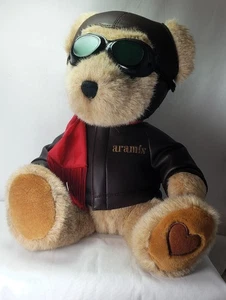 Vtg 2000 Aramis London Teddy Bear Aviator Pilot Stuffed Animal Plush Toy Great! - Picture 1 of 6