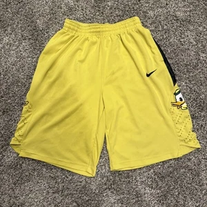 Oregon Ducks Shorts Mens Large Yellow NCAA Basketball Nike Mascot Dri Fit Logo - Picture 1 of 4