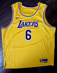 NIKE NBA Los Angeles Lakers Jersey 6 LeBron James in Yellow Size 60/XXXL - Imagen 1 de 5