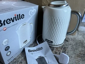 Breville vkt117 Bouilloire électrique 1,7 L 3000 W Blanc Chrome TESTÉ UNIQUEMENT - Photo 1/3